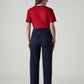 Women's Dark Indigo Loose Fit High Rise Redloop Jeans - Back View