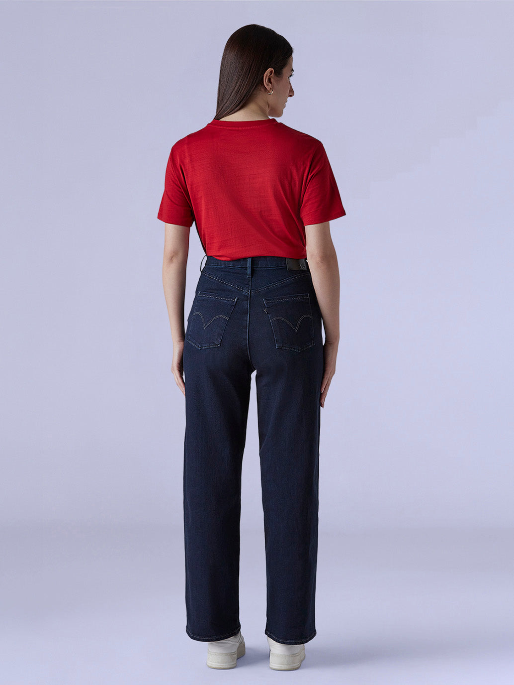 Women's Dark Indigo Loose Fit High Rise Redloop Jeans - 5fa59f5d-d320-461c-9c6e-3b49a31186f5 View