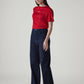 Women's Dark Indigo Loose Fit High Rise Redloop Jeans - Side View