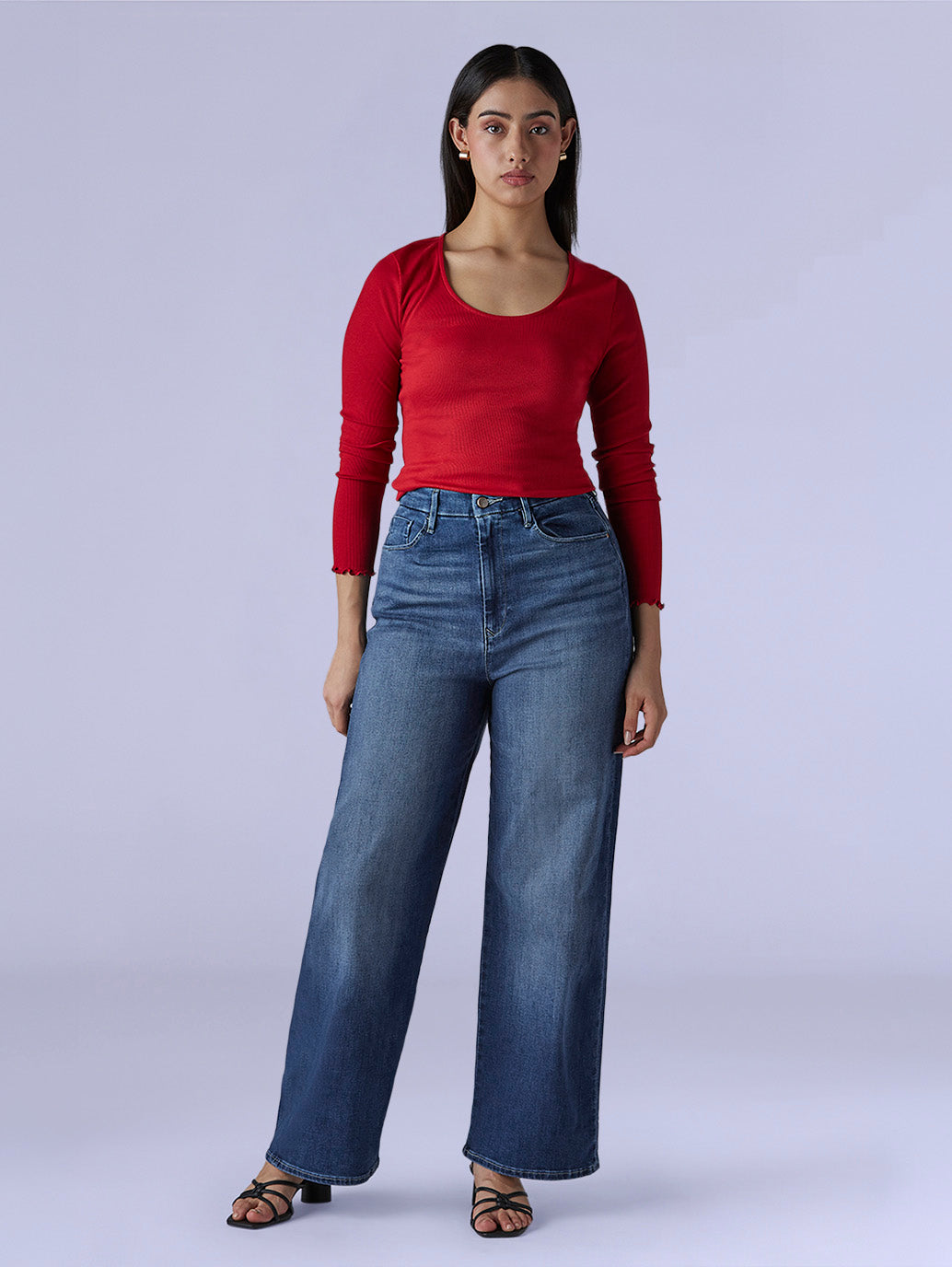 Women's Dark Indigo Loose Fit High Rise Redloop Jeans