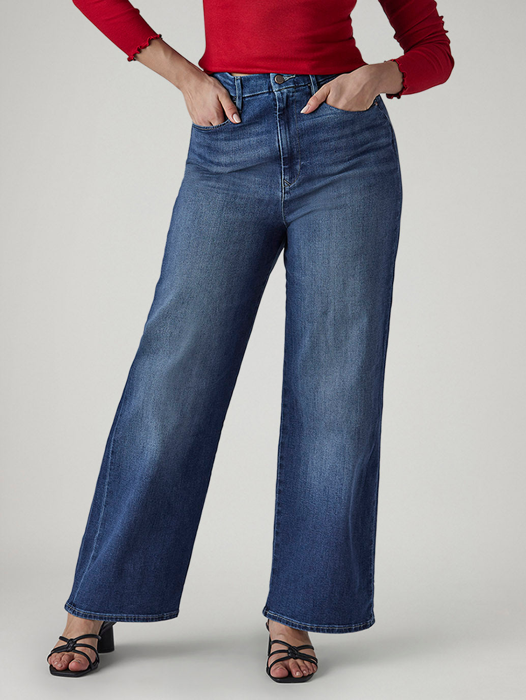 Women's Dark Indigo Loose Fit High Rise Redloop Jeans - 20 View