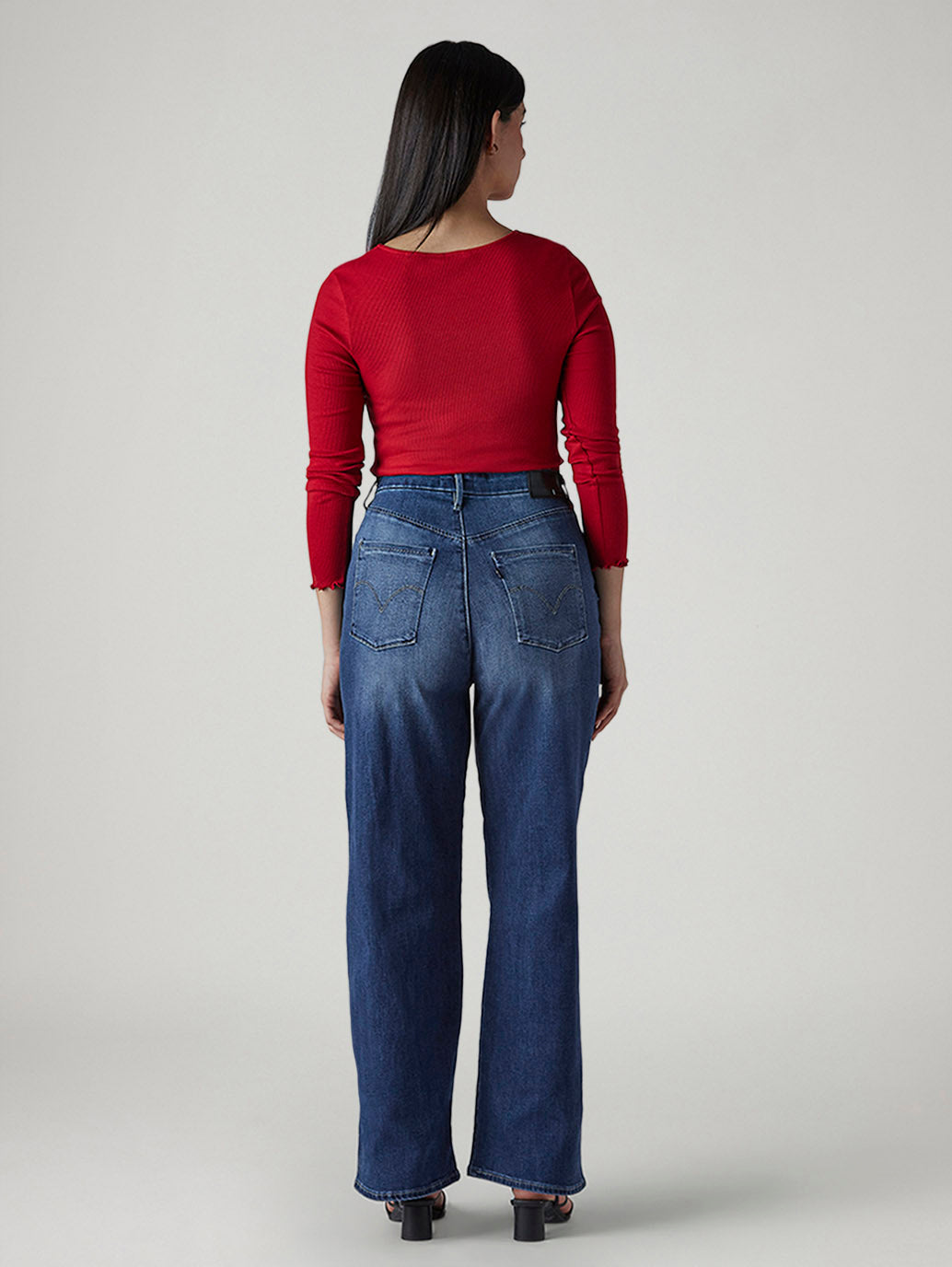 Women's Dark Indigo Loose Fit High Rise Redloop Jeans - 20 View