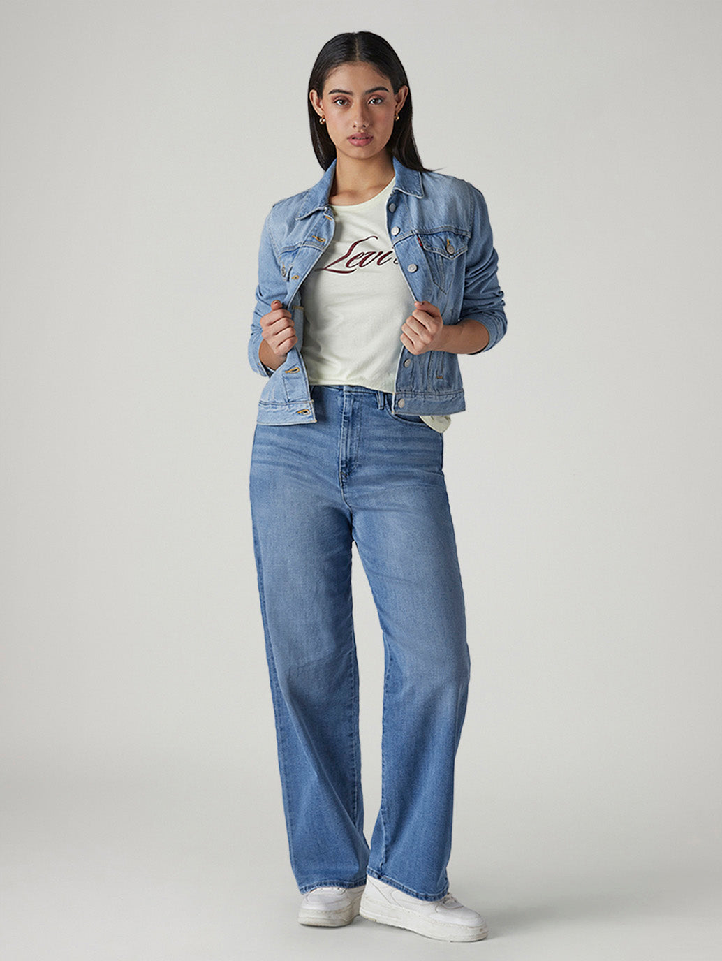 Women's Light Blue Loose Fit High Rise Redloop Jeans
