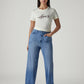 Women's Light Blue Loose Fit High Rise Redloop Jeans - Front View