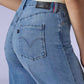 Women's Light Blue Loose Fit High Rise Redloop Jeans - Detail View