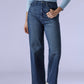 Women's Med Indigo Loose Fit High Rise Redloop Jeans - 6f782fa5-00dc-45a2-9465-b06475f81b26 View