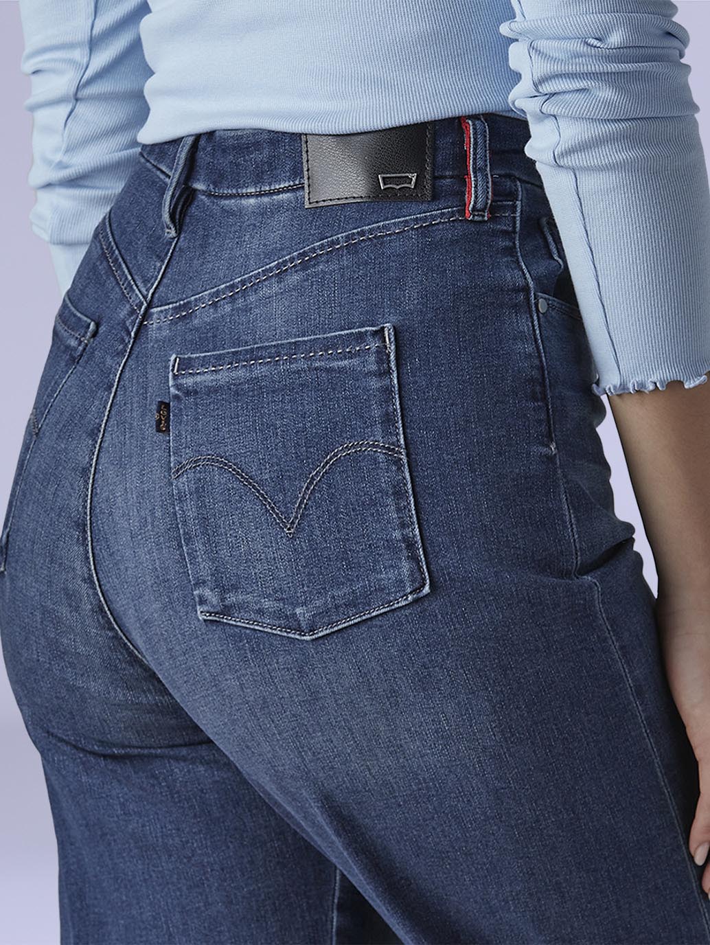 Women's Med Indigo Loose Fit High Rise Redloop Jeans - 03bea557-4fcb-47f4-a51f-cff60ae4c122 View