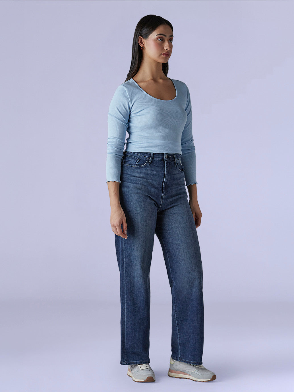 Women's Med Indigo Loose Fit High Rise Redloop Jeans - 8dd5f384-b27b-47ca-b5eb-fdc5a066d66d View