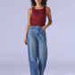 Women's Blue Loose Fit High Rise Redloop Jeans - 446572bd-aa12-43a2-ba1f-e842b16550ca View
