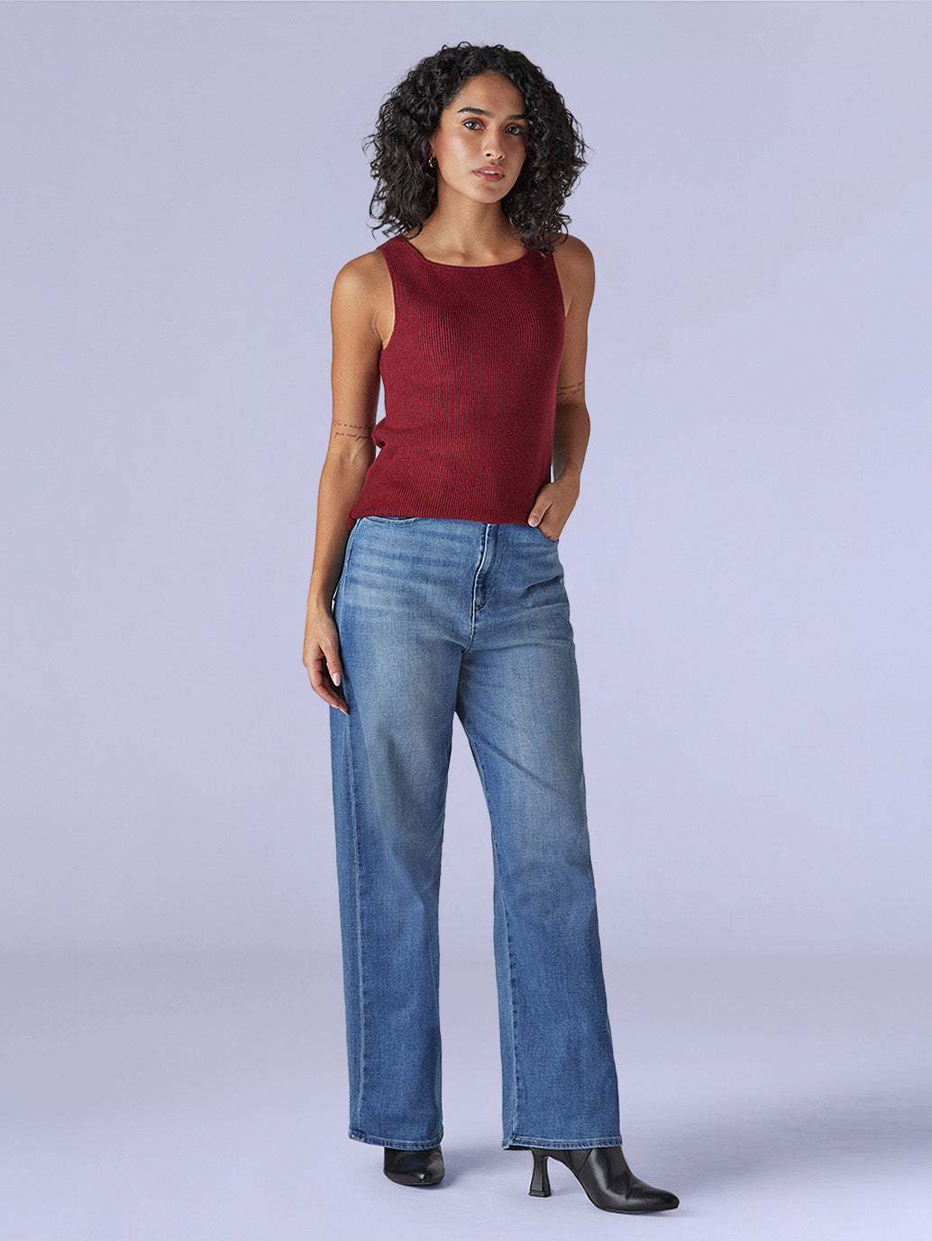 Women's Blue Loose Fit High Rise Redloop Jeans - 46072ee4-fa22-46c2-b2e2-91b32ef7d363 View