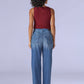 Women's Blue Loose Fit High Rise Redloop Jeans - 6ccb5de4-dcd7-4789-bfac-62b15d06afbd View