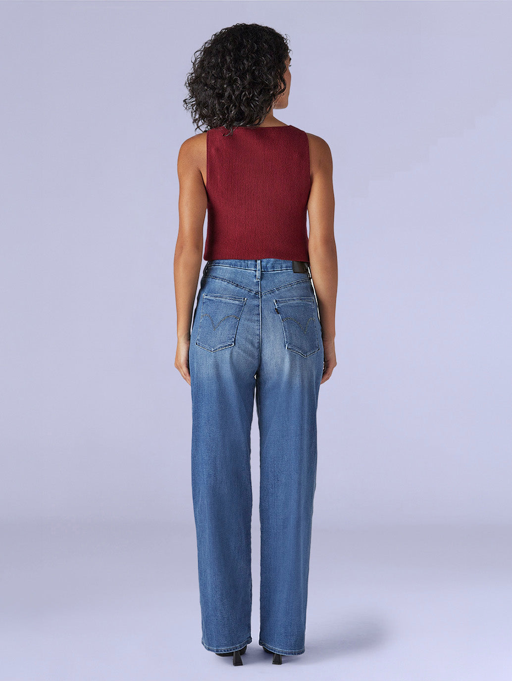 Women's Blue Loose Fit High Rise Redloop Jeans - 6ccb5de4-dcd7-4789-bfac-62b15d06afbd View