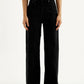 Women's Black Mile High Wide Leg Fit High Rise Jeans - Front View