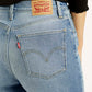 Women's Blue Wide Leg Fit High Rise Jeans - Detail View