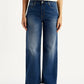 Women's Dark Indigo Mile High Wide Leg Fit High Rise Jeans - Front View