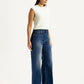 Women's Dark Indigo Mile High Wide Leg Fit High Rise Jeans - Side View