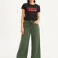 Women's Green XL Straight Fit Mid Rise Jeans - Front View