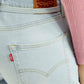Women's Light Indigo XL Straight Fit Mid Rise Jeans - Detail View
