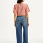Women's Med Indigo XL Straight Fit Mid Rise Jeans - Back View
