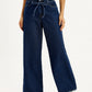 Women's Dark Blue XL Straight Loose Fit Mid Rise Jeans - Front View