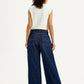 Women's Dark Blue XL Straight Loose Fit Mid Rise Jeans - Back View