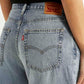 Women's Light Blue XL Straight Loose Fit Mid Rise Jeans - Detail View