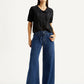 Women's Med Indigo XL Straight Loose Fit Mid Rise Jeans - Styleshot View