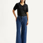 Women's Med Indigo XL Straight Loose Fit Mid Rise Jeans - Front View