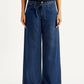 Women's Med Indigo XL Straight Loose Fit Mid Rise Jeans - Front View