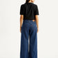 Women's Med Indigo XL Straight Loose Fit Mid Rise Jeans - Back View