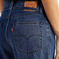Women's Med Indigo XL Straight Loose Fit Mid Rise Jeans - Detail View
