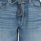Women's Blue XL Straight Loose Fit Mid Rise Jeans - detail View