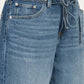 Women's Blue XL Straight Loose Fit Mid Rise Jeans - detail View