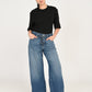 Women's Blue XL Straight Loose Fit Mid Rise Jeans - 6 View