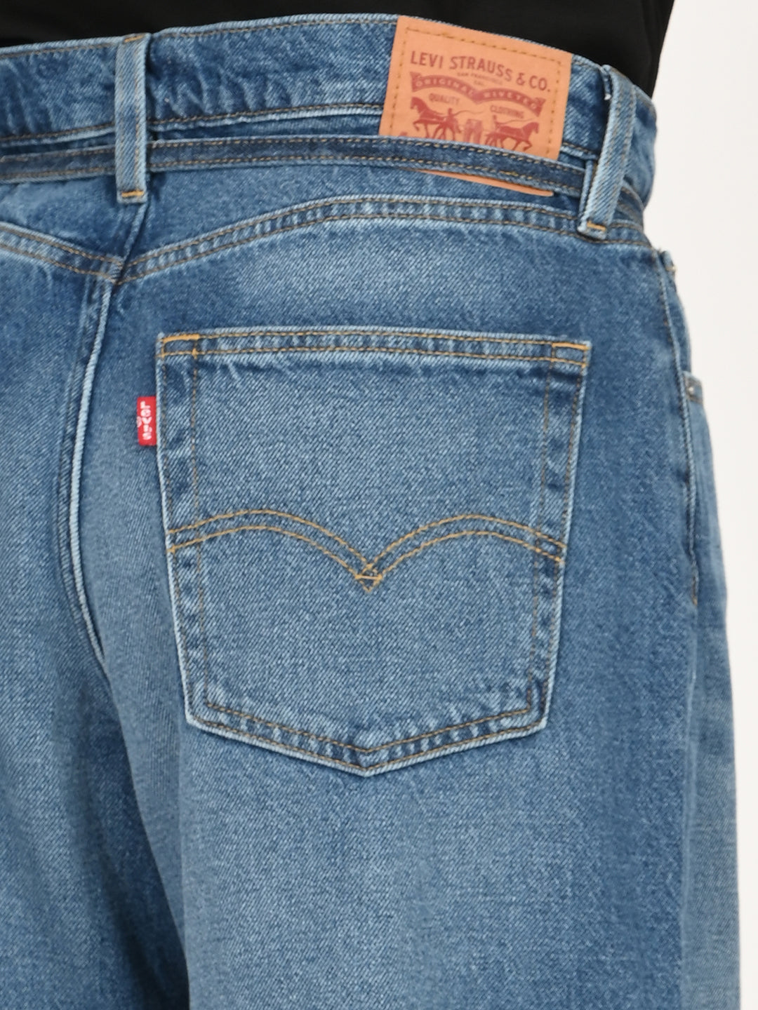 Women's Blue XL Straight Loose Fit Mid Rise Jeans - 7 View