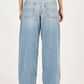 Women's Light Blue Wide Leg Fit Mid Rise Jeans - back View