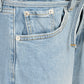 Women's Light Blue Wide Leg Fit Mid Rise Jeans - detail View
