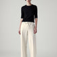 Women's Cream XL Straight Loose Fit Mid Rise Jeans - Front View