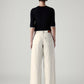 Women's Cream XL Straight Loose Fit Mid Rise Jeans - Back View