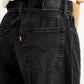 Women's Black XL Straight Loose Fit Mid Rise Jeans - Detail View