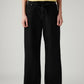 Women's Black XL Straight Loose Fit Mid Rise Jeans - Front View