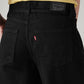 Women's Black XL Straight Loose Fit Mid Rise Jeans - Detail View