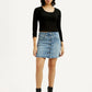 Women's Mid Rise Regular Fit Denim Skirt - Front View