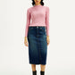 Women's High Rise Regular Fit Denim Skirt - Front View