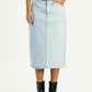 Women's Light Blue Regular Fit High Rise Skirt - Front View