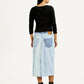 Women's Light Blue Regular Fit High Rise Skirt - Back View