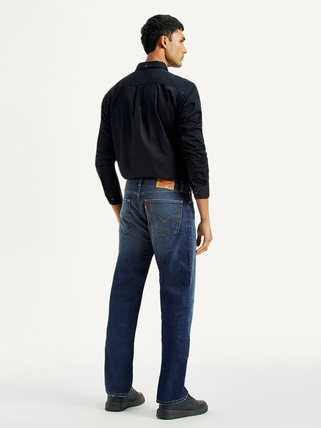 Men's 555 Dark Indigo Loose Fit Mid Rise Jeans - Back View