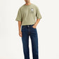 Men's 555 Dark Blue Relaxed Straight Fit Mid Rise Jeans - Front View