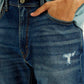 Men's 555 Med Indigo Loose Fit Mid Rise Jeans - Detail View