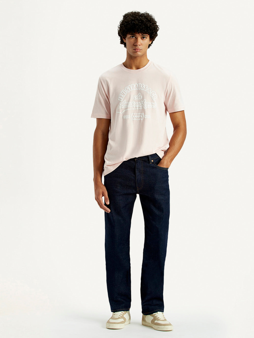 Men's 555 Dark Indigo Loose Fit Mid Rise Selvedge Jeans